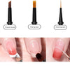 Un set de tres pinceles intercambiables para arte en uñas, incluyendo un pincel francés, punta plana y lápiz de dibujo.