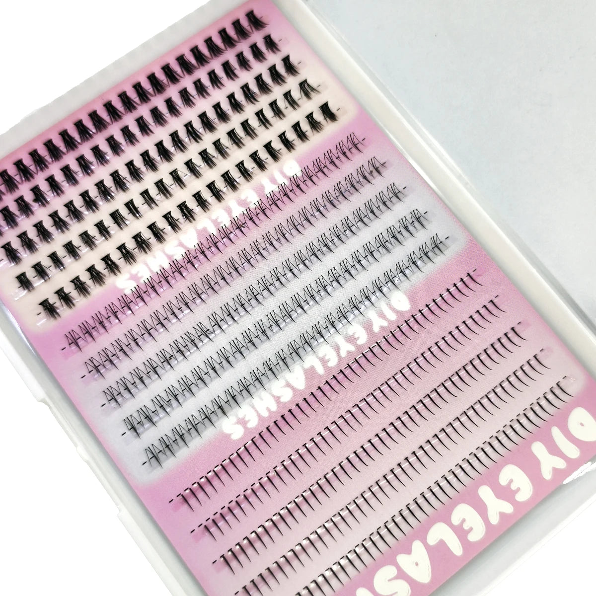 A package of DIY Wispy Extension Eyelashes showing various lash styles and lengths.