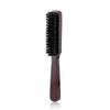 A dark brown wooden boar bristle hair and beard brush shown against a white background.