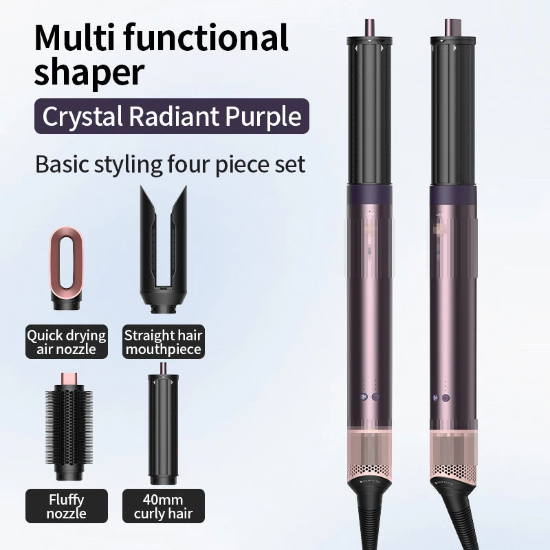 A multi functional shaper set featuring a crystal radiant purple hair tool and four pieces including a straight hair mouthpie