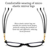 Black progressive multifocal reading glasses with micro elastic mirror legs