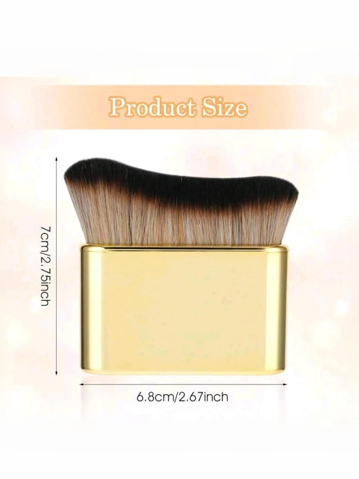 Set de pinceaux de maquillage polyvalents rose or, avec un pinceau synthétique noir de 7cm.