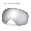 A silver sports lens is shown, with text indicating it is only a lens and not ski goggles.