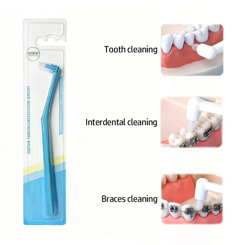 Set weicher Borsten-Zwischenzahnbürsten zum Zahnreinigen, Interdentalreinigen und Brillenreinigen.