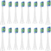 A set of replacement toothbrush heads for sonic care devices, shown in various colors.