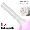 White rechargeable cordless mini UV LED nail lamp with short press and long press modes