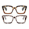 Pair of tortoiseshell and leopard print blue light blocking reading glasses