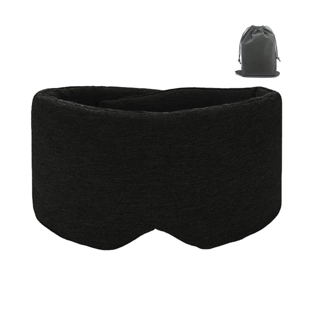 Masque de sommeil en coton noir, confortable pour bloquer la lumière et la relaxation
