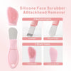 Esponja facial de silicona rosa y herramienta para eliminar puntos negros con espátulas de forma en U y bordes redondos, tipo