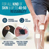 A hand applies reusable electrode pads to skin for muscle stimulation devices.