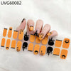 Orange and black Halloween themed UV gel nail stickers for full coverage decals