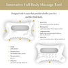 White resin facial gua sha massage tool designed with 8 zones for full body relief.