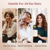Three models demonstrate different hair styling techniques including short medium and long hair curling
