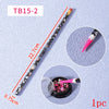 A long nail art rhinestone wax picker pencil labeled TB15-2 with a pink tip and an inset showing the product in a jar.