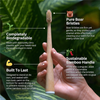 A hand holds a natural bamboo toothbrush with pure boar bristles, highlighting its biodegradable and sustainable features.