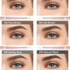 Un set de six crayons pour sourcils montrant diverses nuances : Caramel, Café Lait, Marron Lin, Marron Gris, Fumée