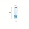 A clear, portable refillable fine mist spray bottle with a blue cap and a 14cm height and 80ml capacity.