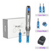 A Dr.pen professional wireless microneedling pen device shown with its box and various needle components.