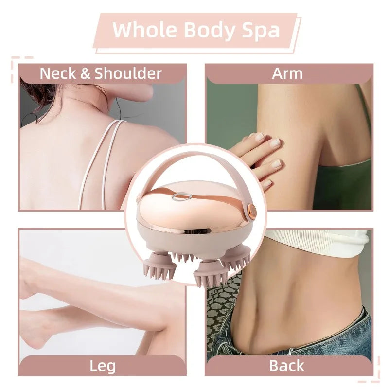 A set of handheld electric massagers for the neck, shoulder, arm, leg, and back.