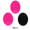 Drei Silikon-Gesichtsreinigungsbürsten in leuchtendem Pink und Schwarz