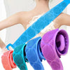 A collection of colorful silicone body scrubbers and massage brushes for back and full body use.