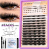 A professional eyelash extension kit featuring various lash styles and bags for DIY application.