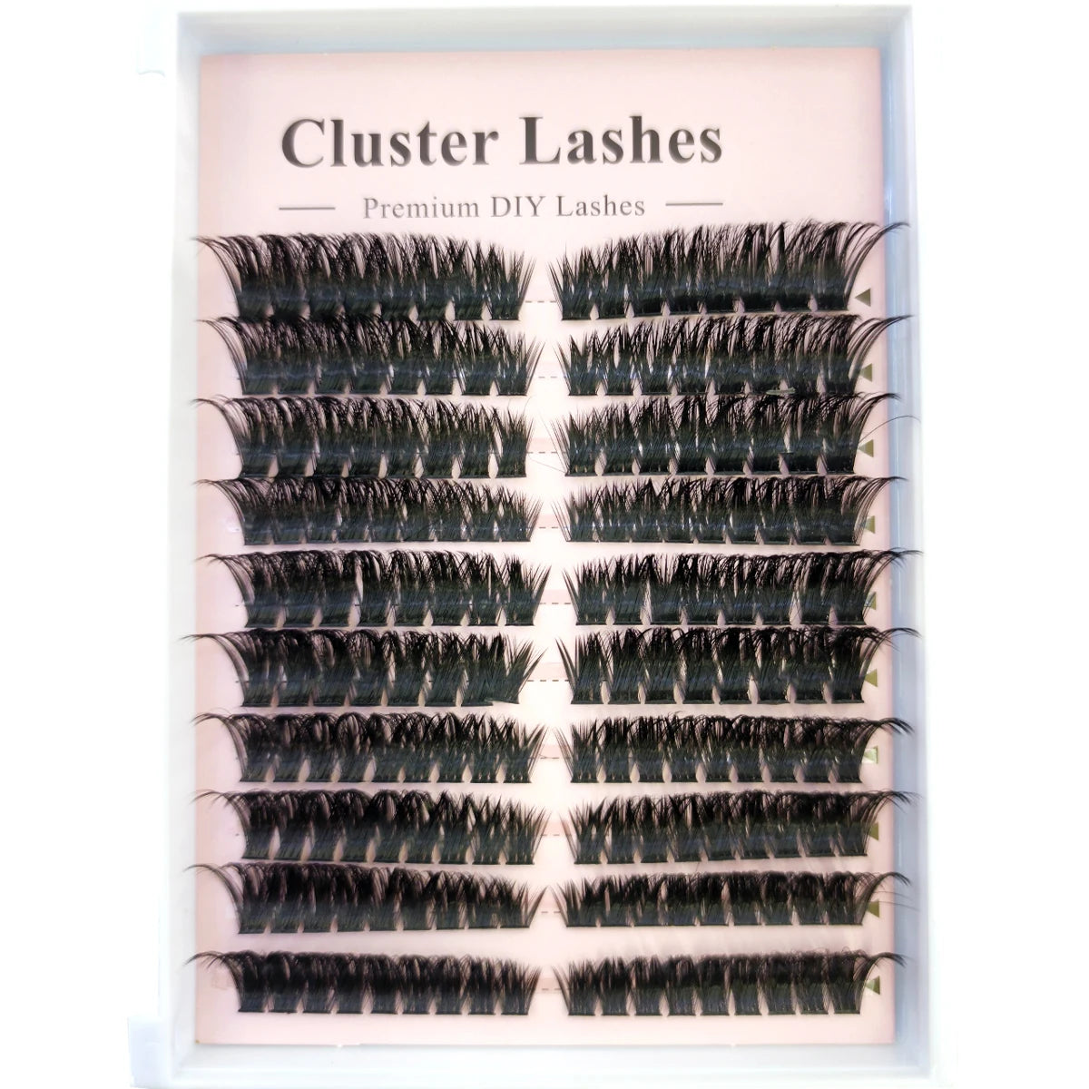 A display of cluster lashes, a premium DIY lash extension kit for salon use.