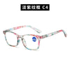 Pair of pink and green floral frame reading glasses for presbyopia