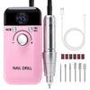 Pistolet à ongles électrique rose avec écran numérique et embouts interchangeables.