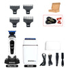 A set of hair clippers and a professional electric hair clipper with accessories.