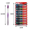 Un set a granel de cepillos de dientes de nylon suave en varios colores, empaquetados en un estuche rojo.