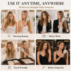 Electric retractable hair smoothing brush used for various daily scenarios like morning routine and before work.