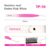Pince à cils en acier inoxydable TP-10 rose-blanc avec affichage détaillé et design facile à saisir