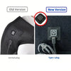 Comparison of an old version and a new version of a USB heated shoulder massage belt with normal plug and Type-c plug.