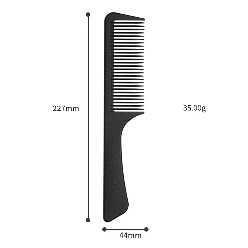 A black hair detangler comb brush with dimensions 227mm long and 44mm wide, weighing 35.00g.