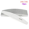 A stack of 10 professional grit nail files for manicure and shaping, showing a white file in profile.