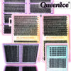 Collection de kits de pinces pour cils Queenice, montrant divers styles et clusters de extensions de cils individuels.