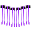 Un juego de doce brochas para el cabello morado con cerdas negras para control de los bordes