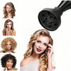 A collection of women with various hairstyles demonstrating the silicone diffuser cover for hair dryers.