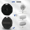 Comparison of a black silicone bath and body scrub brush versus other types of brushes.