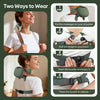 Instructions show two ways to wear a professional wireless neck and shoulder massager for massage.
