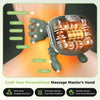 A green electric massage hand featuring acupoints for personalized massage treatment.
