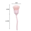 A pink rose and flower nail art dust brush set with a flared head and slender handle.