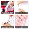 Step-by-step guide showing how to soak, soften, cut, and finish cuticles using a professional stainless steel nipper set