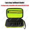 A yellow and black storage bag for a beard shaver trimmer, sold without blades.