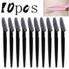A set of ten black stainless steel multi-use razors shown vertically.