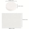 A white reusable compressed face towel with dimensions of 0.8 inch by 2 cm.