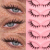 Un ensemble de faux cils D-roll roses pour les yeux.