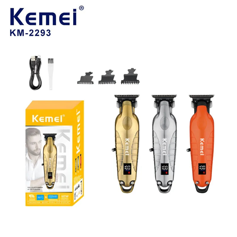 Set of Kemel KM-2293 professional cordless hair trimmers for men in various colors