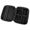 Black portable case for hair clippers and trimmers, shown open with compartments.